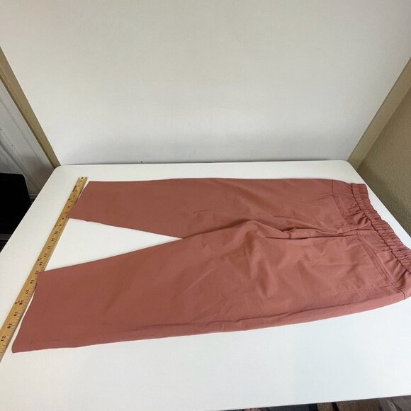 Sweaty Betty Womens Blake high-rise Twill Trousers Old Rose Pink 8-10 Drawstring - Picture 12 of 13
